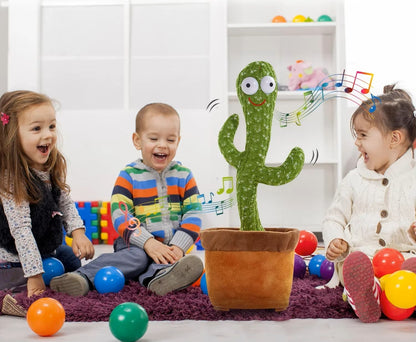 Talking & Voice-Repeat Dancing Cactus Plush Toy – Records, Sings, Dances, Lights Up & Plays 120 Songs – USB Rechargeable - Home Fads 