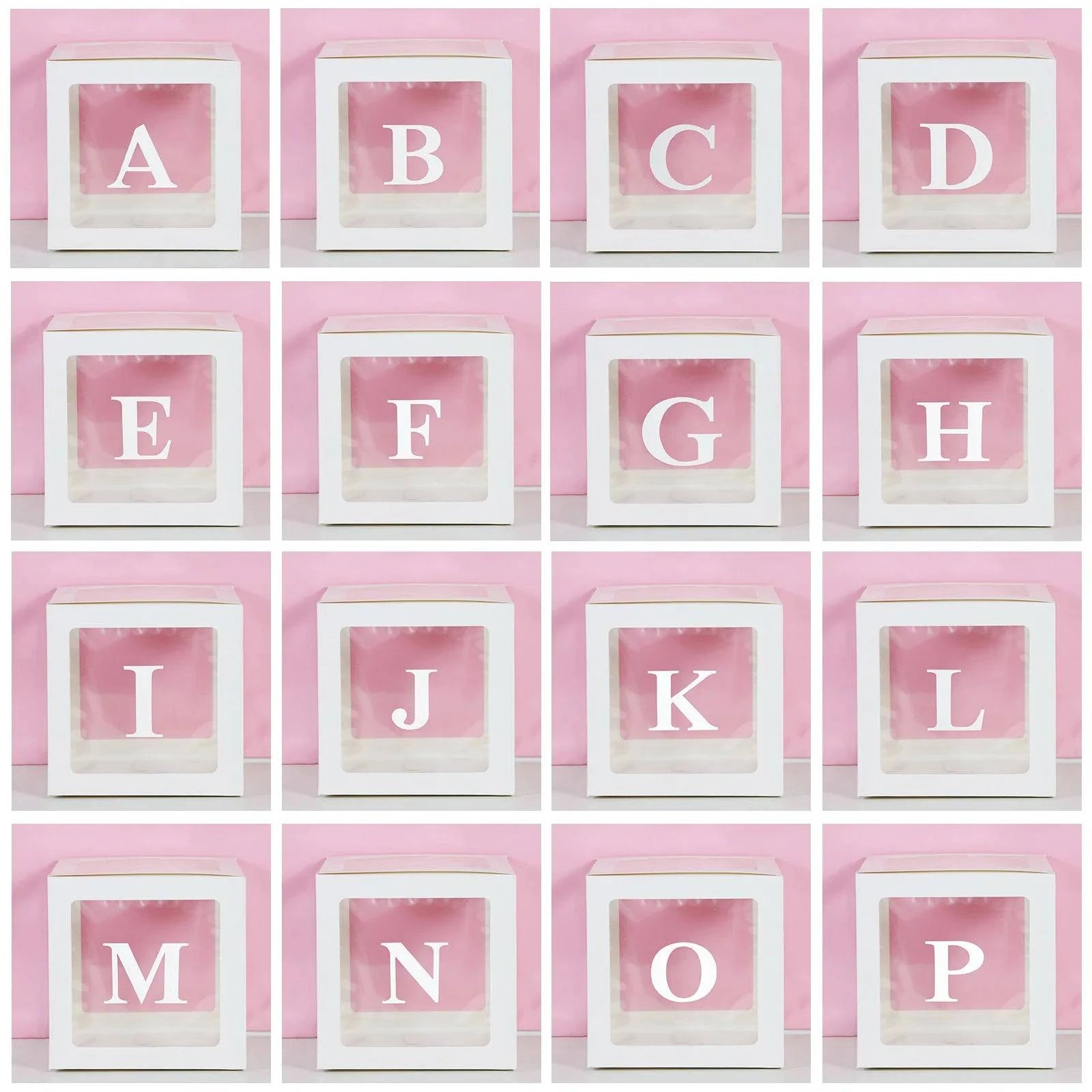 Transparent Letter Balloon Box - Perfect for Baby Showers, Birthdays, Gender Reveals, Weddings, Eid Celebrations, and 1st Birthday Parties - Home Fads 