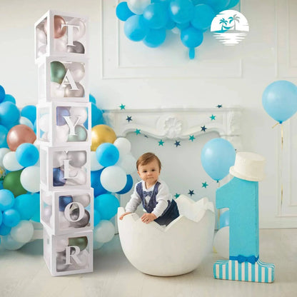 Transparent Letter Balloon Box - Perfect for Baby Showers, Birthdays, Gender Reveals, Weddings, Eid Celebrations, and 1st Birthday Parties - Home Fads 