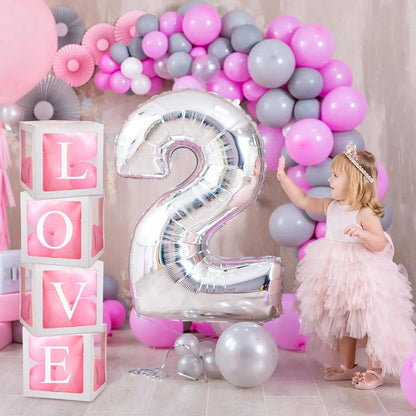 Transparent Letter Balloon Box - Perfect for Baby Showers, Birthdays, Gender Reveals, Weddings, Eid Celebrations, and 1st Birthday Parties - Home Fads 