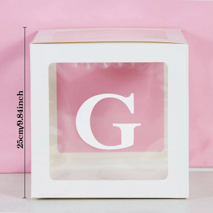 Transparent Letter Balloon Box - Perfect for Baby Showers, Birthdays, Gender Reveals, Weddings, Eid Celebrations, and 1st Birthday Parties - Home Fads 