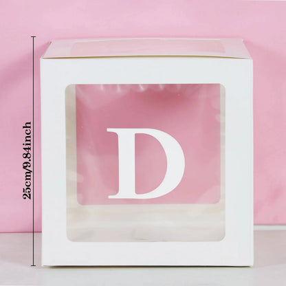 Transparent Letter Balloon Box - Perfect for Baby Showers, Birthdays, Gender Reveals, Weddings, Eid Celebrations, and 1st Birthday Parties - Home Fads 