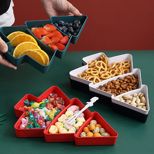 Tree-Shaped Fruit and Snacks Plate – Decorative Serving Dish for Festive Gatherings - Home Fads 