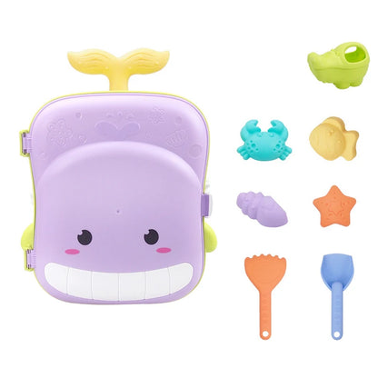 Trolley Beach Toy Set for Kids – Sand and Water Play Kit with Buckets, Molds, Tools & Storage Case - Home Fads 
