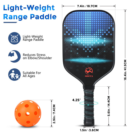 USAPA Approved Pickleball Paddles Set with Honeycomb Core - Includes 4 Balls, Portable Racquet Cover, and Carrying Bag - Indoor/Outdoor Gift Kit - Home Fads 