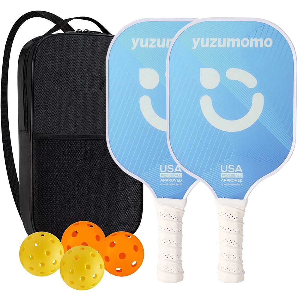 USAPA Approved Pickleball Paddles Set with Honeycomb Core - Includes 4 Balls, Portable Racquet Cover, and Carrying Bag - Indoor/Outdoor Gift Kit - Home Fads 