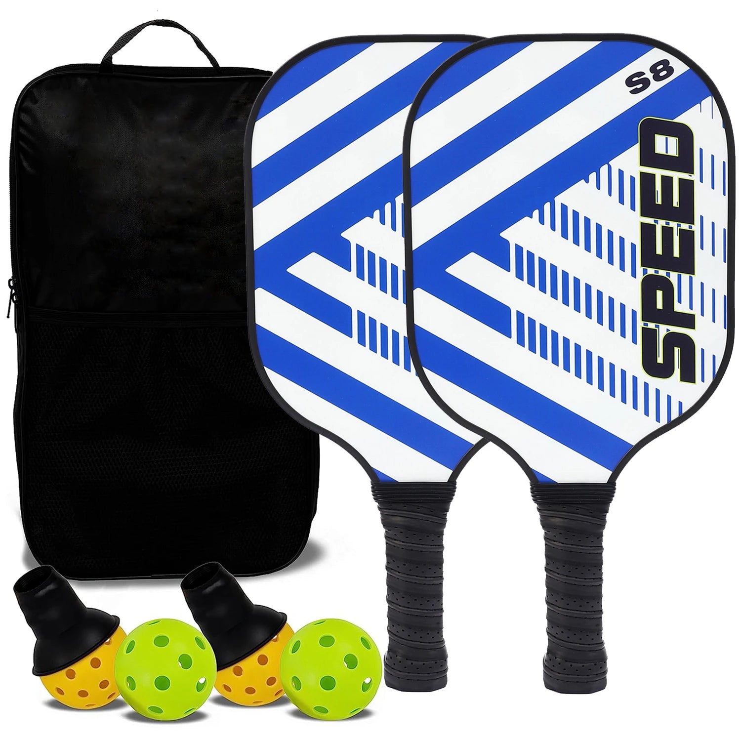USAPA Approved Pickleball Paddles Set with Honeycomb Core - Includes 4 Balls, Portable Racquet Cover, and Carrying Bag - Indoor/Outdoor Gift Kit - Home Fads 