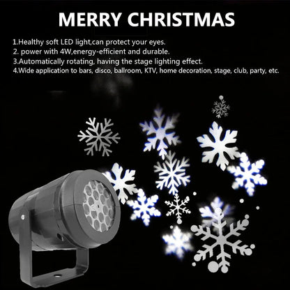 USB-Powered LED Snowflake Projector – Winter Holiday Light Show for Outdoor and Indoor Celebrations - Home Fads 