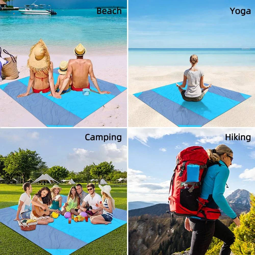 Ultimate Outdoor Companion: Portable Waterproof Beach Blanket - Foldable Camping Mat with PVC Material - Home Fads 