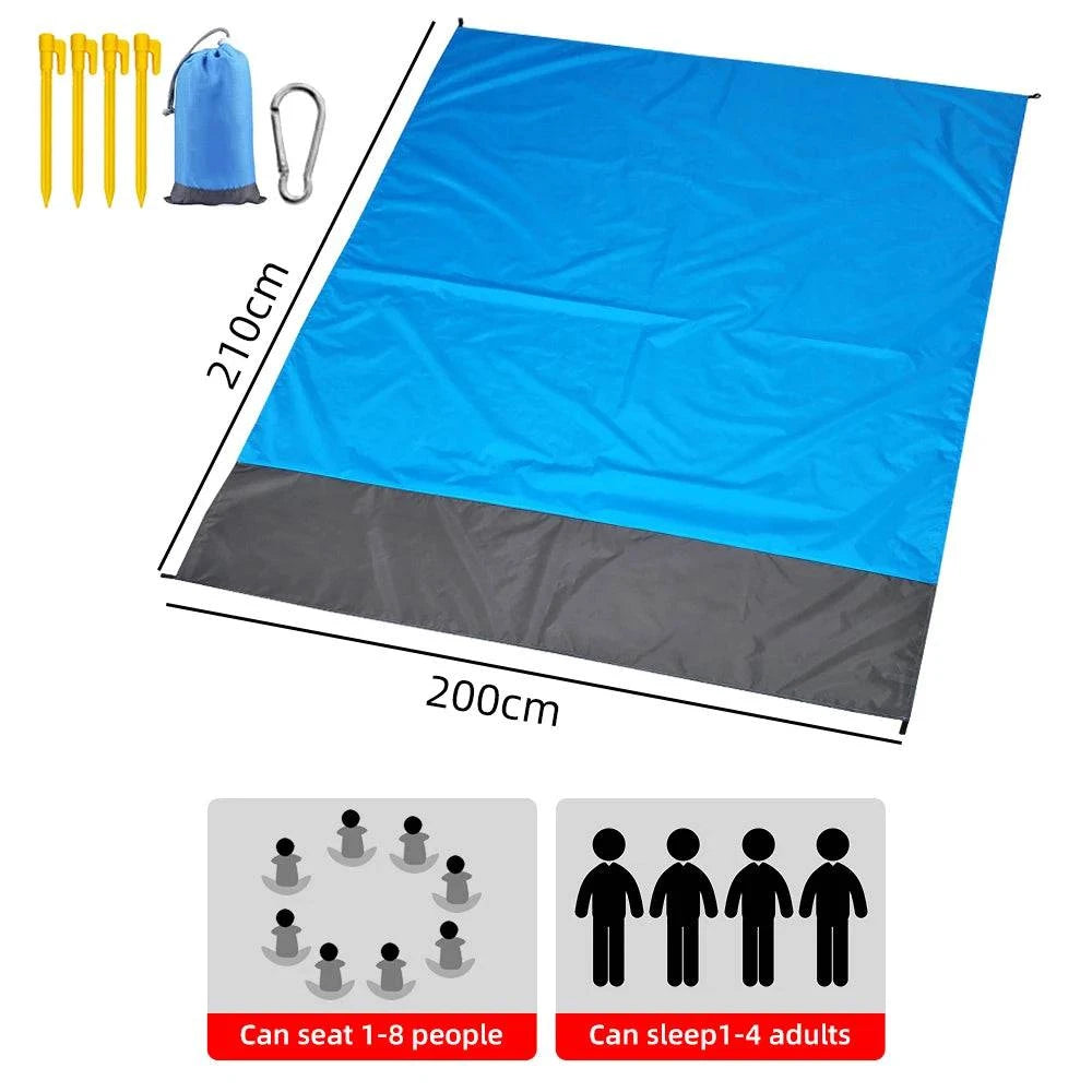 Ultimate Outdoor Companion: Portable Waterproof Beach Blanket - Foldable Camping Mat with PVC Material - Home Fads 