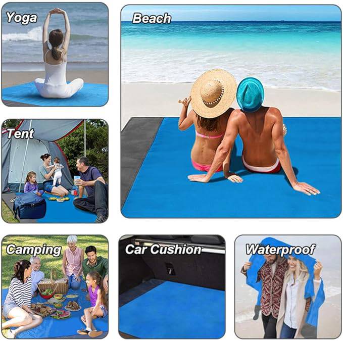 Ultimate Outdoor Companion: Portable Waterproof Beach Blanket - Foldable Camping Mat with PVC Material - Home Fads 