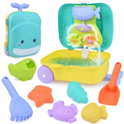 Ultimate Summer Outdoor Adventure: Children's Sand Play Water Toy Set with Handy Beach Trolley Storage Case - Home Fads 