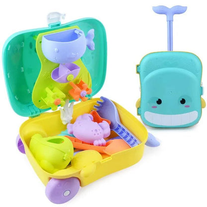 Ultimate Summer Outdoor Adventure: Children's Sand Play Water Toy Set with Handy Beach Trolley Storage Case - Home Fads 