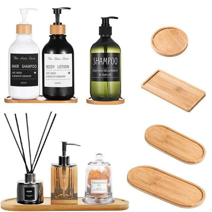 Versatile Bamboo Tray Holder - Bathroom Vanity Organizer for Soap Dispensers, Candles, Flower Pots, and Jewelry Storage Solution - Home Fads 