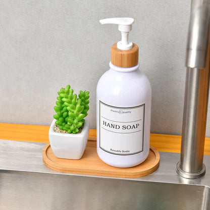 Versatile Bamboo Tray Holder - Bathroom Vanity Organizer for Soap Dispensers, Candles, Flower Pots, and Jewelry Storage Solution - Home Fads 