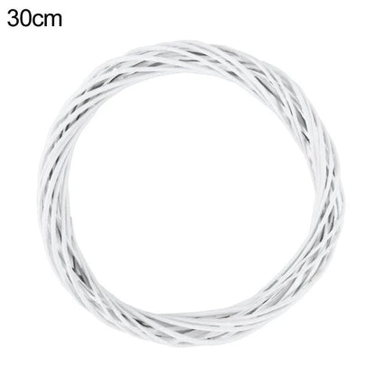 Versatile DIY White Rattan Wreath Ring – 10-30cm for Home Decoration, Crafting, and Seasonal Celebrations - Home Fads 