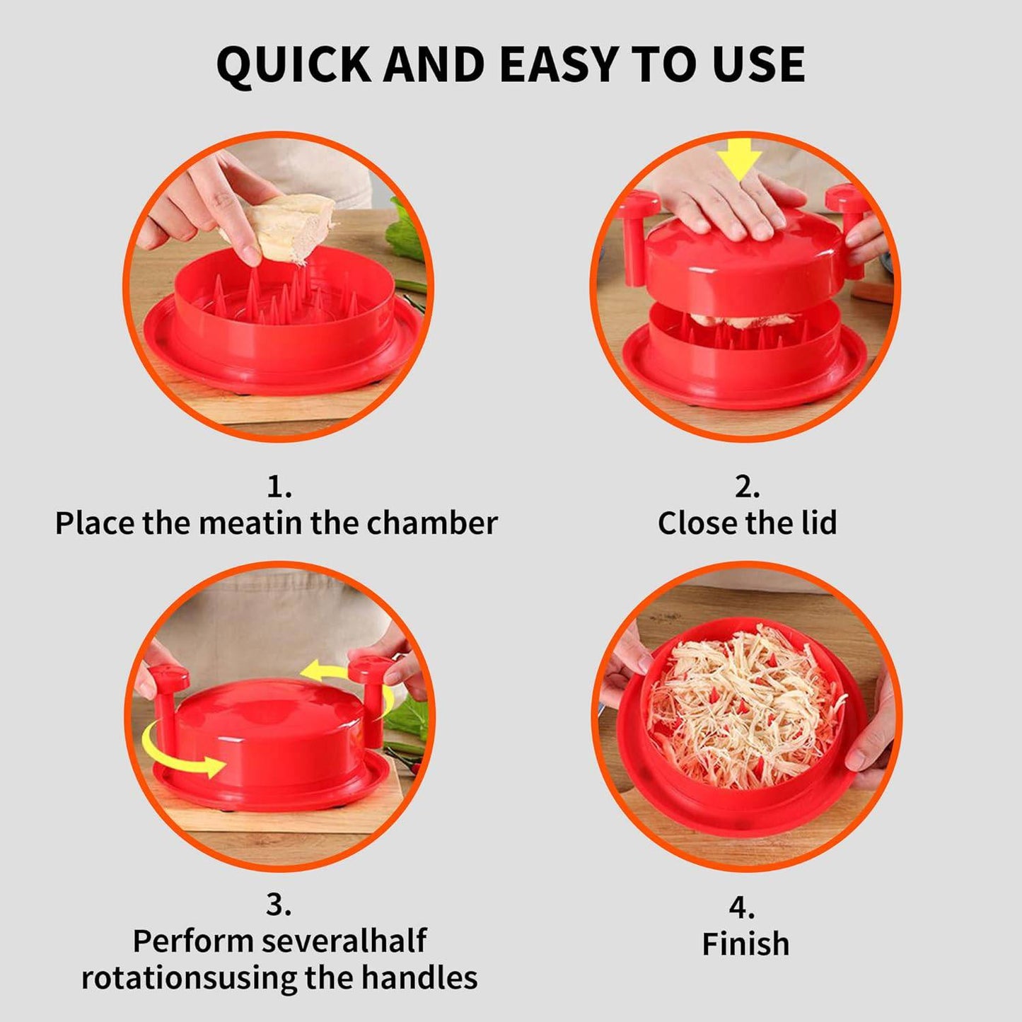 Versatile Manual Meat and Vegetable Shredder - Ideal for Pulled Pork, Chicken, Mashed Potatoes, and More - Home Fads 