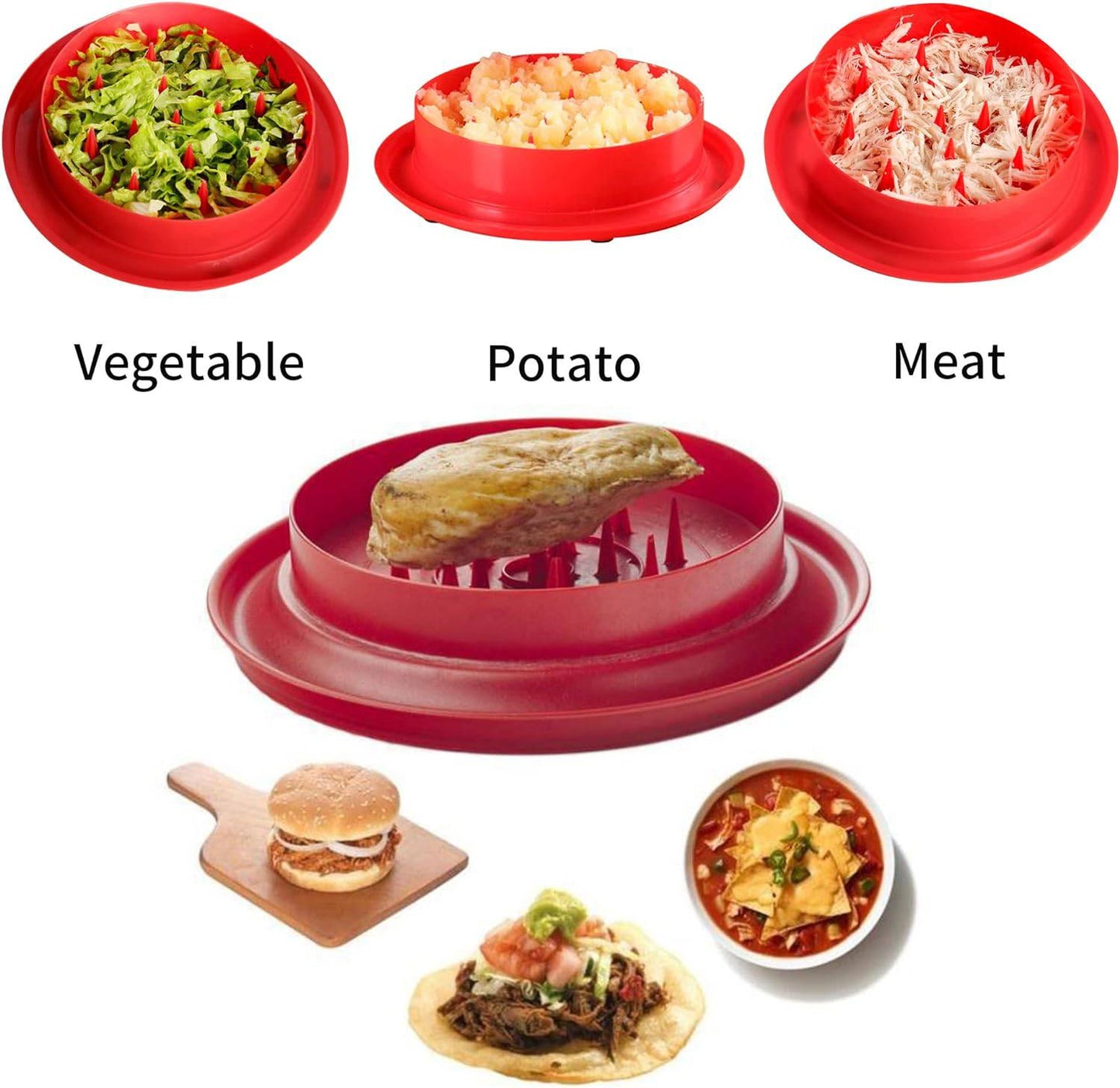 Versatile Manual Meat and Vegetable Shredder - Ideal for Pulled Pork, Chicken, Mashed Potatoes, and More - Home Fads 