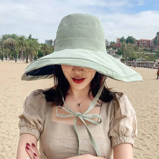 Versatile Women's Sun Bucket Hat with Double-Sided Wide Brim - UV Protection for Beach, Hiking, and Summer Adventures - Home Fads 