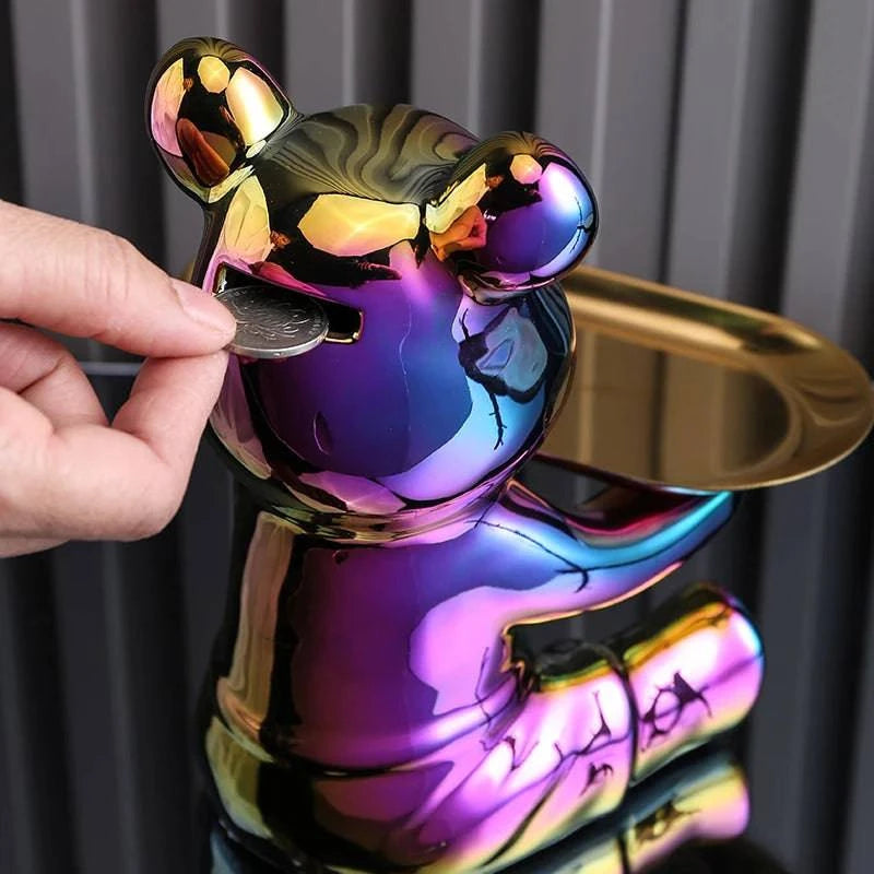 Vibrant Bear Coin Bank - Contemporary Accent with Functional Elegance - Home Fads 