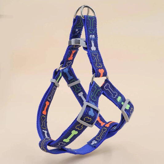 Vibrant Bone Pattern Dog Harness: Stylish and Versatile for Indoor and Outdoor Activities - Home Fads 