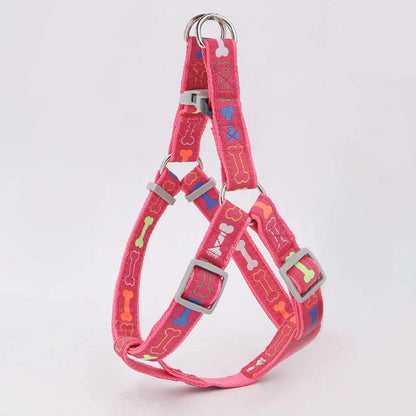Vibrant Bone Pattern Dog Harness: Stylish and Versatile for Indoor and Outdoor Activities - Home Fads 