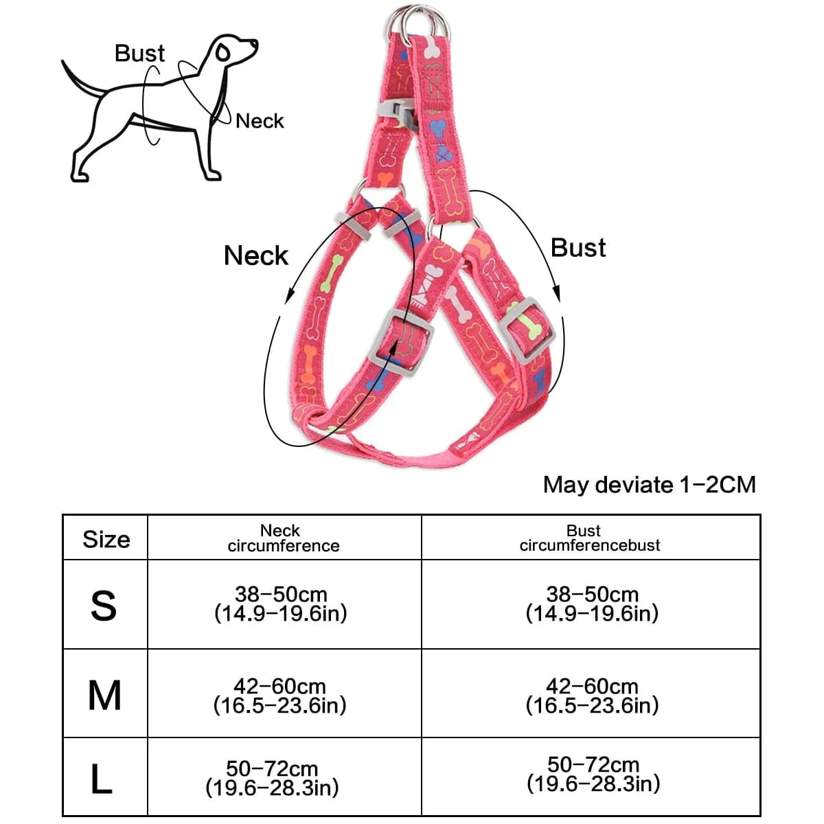 Vibrant Bone Pattern Dog Harness: Stylish and Versatile for Indoor and Outdoor Activities - Home Fads 