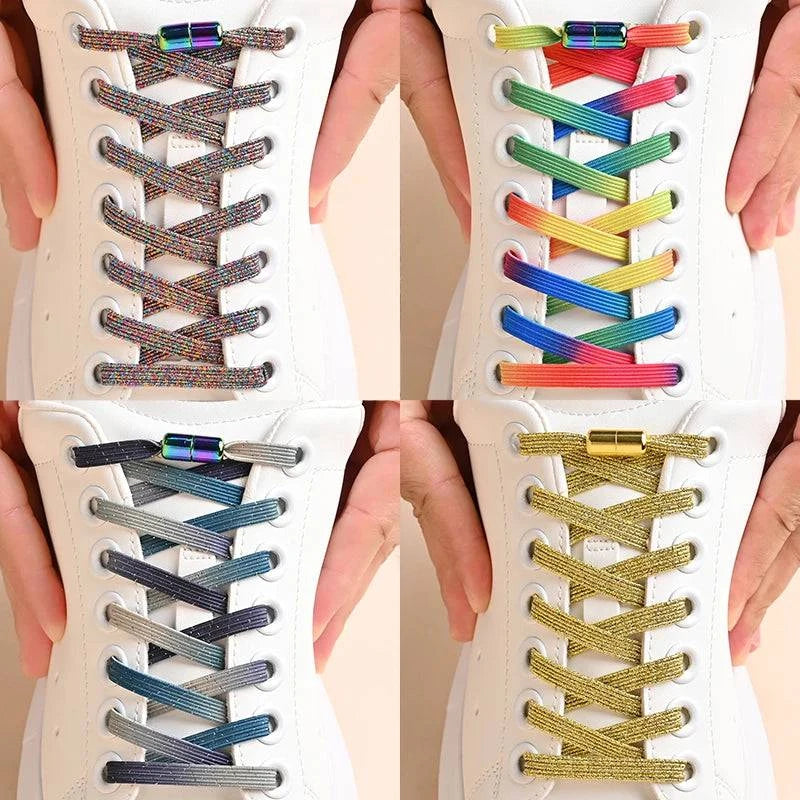 Vibrant Elastic No-Tie Shoelaces with Buckle for Kids and Adults - Available in 10 Colors - Home Fads 