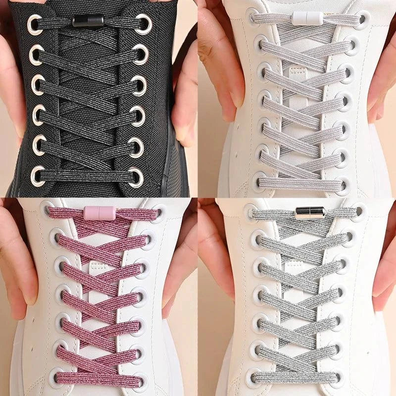 Vibrant Elastic No-Tie Shoelaces with Buckle for Kids and Adults - Available in 10 Colors - Home Fads 
