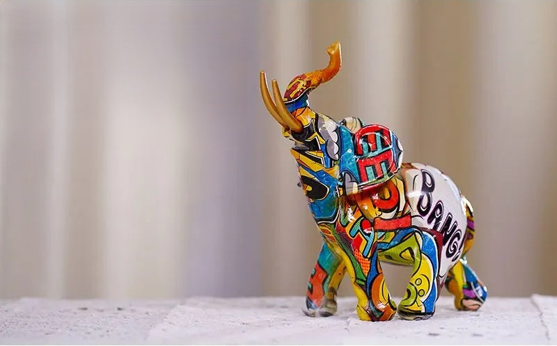 Vibrant Elephant Figurines: Decorative Accents for Modern Home / Office Settings and Craft Projects - Home Fads 