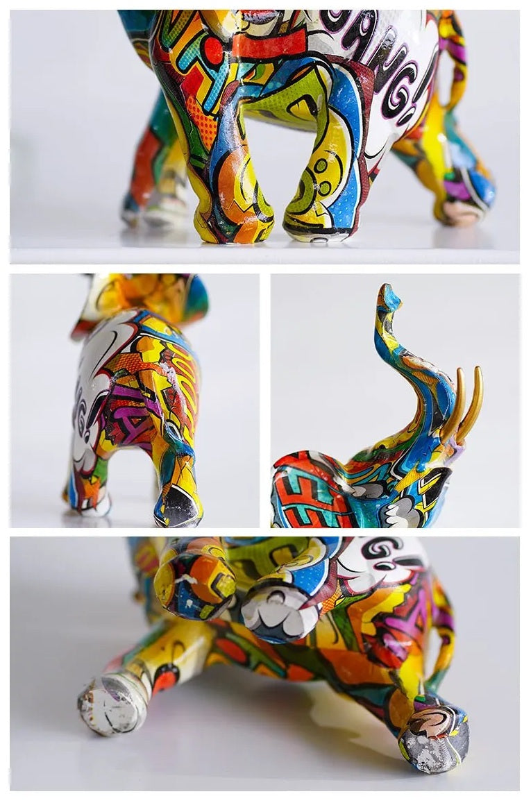 Vibrant Elephant Figurines: Decorative Accents for Modern Home / Office Settings and Craft Projects - Home Fads 