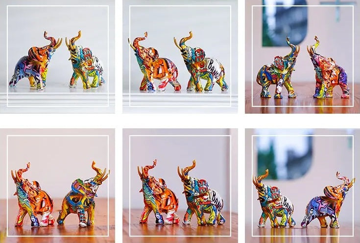 Vibrant Elephant Figurines: Decorative Accents for Modern Home / Office Settings and Craft Projects - Home Fads 