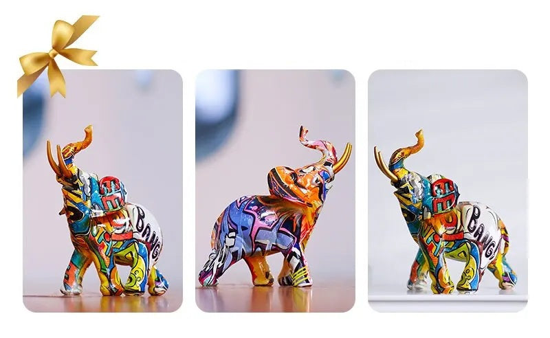 Vibrant Elephant Figurines: Decorative Accents for Modern Home / Office Settings and Craft Projects - Home Fads 