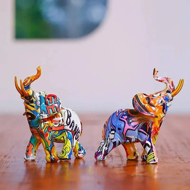 Vibrant Elephant Figurines: Decorative Accents for Modern Home / Office Settings and Craft Projects - Home Fads