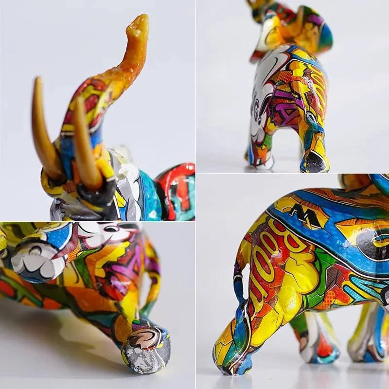 Vibrant Elephant Figurines: Decorative Accents for Modern Home / Office Settings and Craft Projects - Home Fads