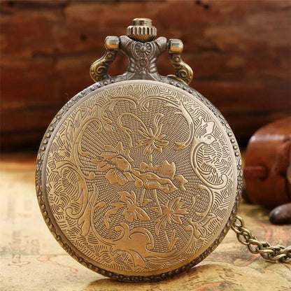 Vintage Bronze Dad Carving Fashion Quartz Pocket Watch - Perfect Father's Day Gift - Home Fads 