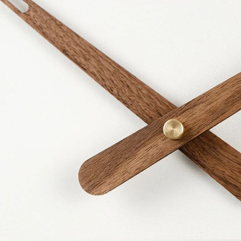Walnut Solid Wood Clock Hands – Large Torque Quartz Movement with Brass Center for Wall Clocks, Quiet and Durable Design - Home Fads 