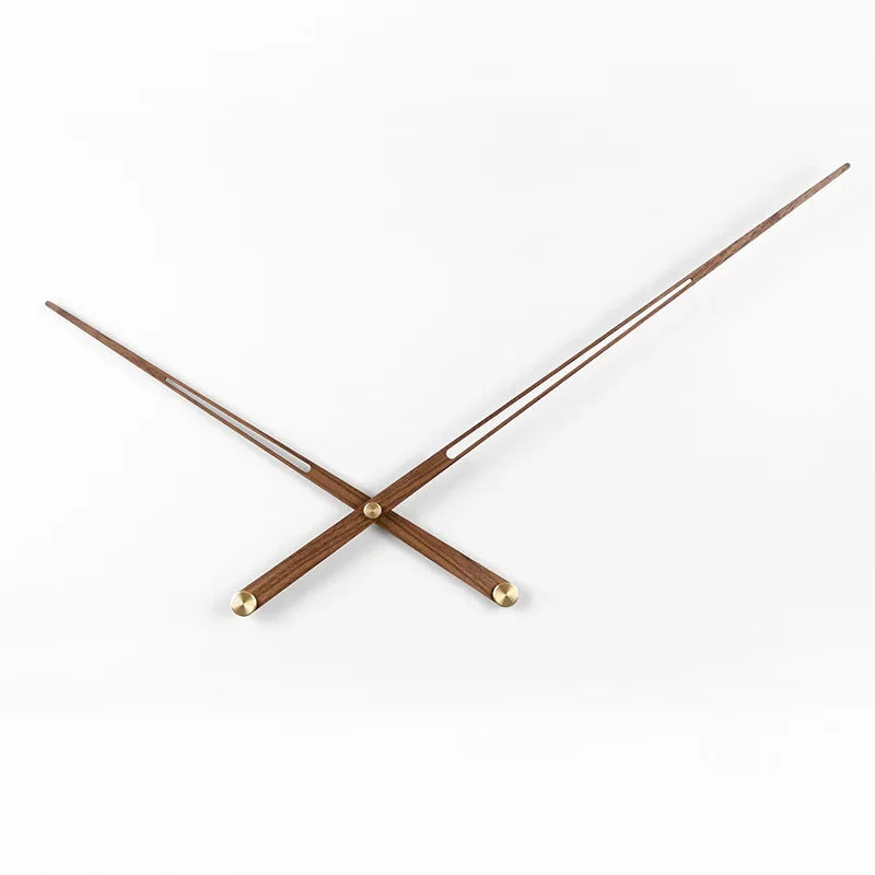 Walnut Solid Wood Clock Hands – Large Torque Quartz Movement with Brass Center for Wall Clocks, Quiet and Durable Design - Home Fads 