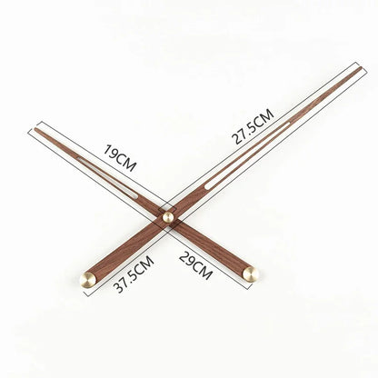Walnut Solid Wood Clock Hands – Large Torque Quartz Movement with Brass Center for Wall Clocks, Quiet and Durable Design - Home Fads 
