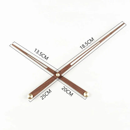 Walnut Solid Wood Clock Hands – Large Torque Quartz Movement with Brass Center for Wall Clocks, Quiet and Durable Design - Home Fads 
