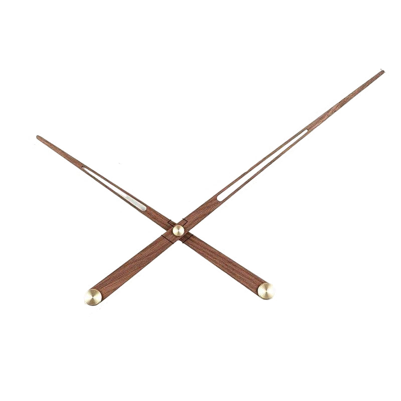 Walnut Solid Wood Clock Hands – Large Torque Quartz Movement with Brass Center for Wall Clocks, Quiet and Durable Design - Home Fads 