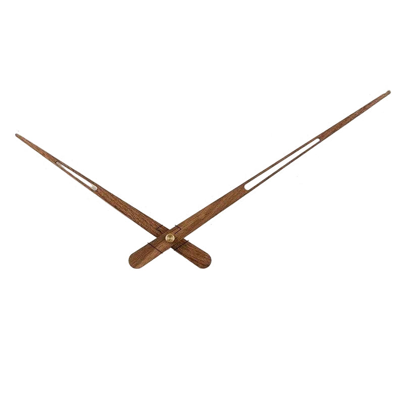 Walnut Solid Wood Clock Hands – Large Torque Quartz Movement with Brass Center for Wall Clocks, Quiet and Durable Design - Home Fads 