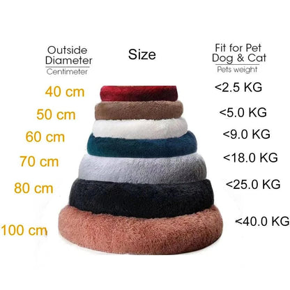 Washable Plush Donut Pet Bed – Soft Round Sleeping Cushion for Dogs and Cats - Home Fads 