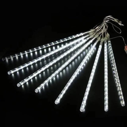 Waterproof LED Meteor Shower Rain Lights - Fairy String Light for Celebrations and Patio Decor - 8 Tubes (30CM/50CM) - Home Fads 