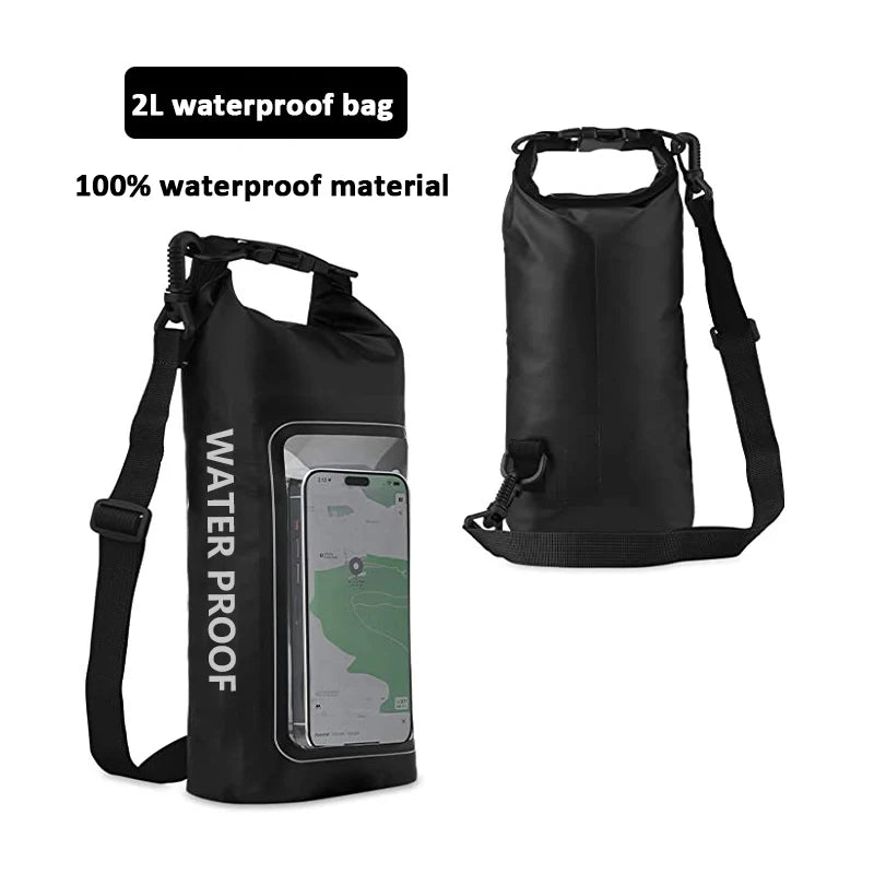 Waterproof PVC Dry Bag – 2L/5L Floating Storage with Phone Holder & Strap for Trekking, Boating, Rafting & Water Sports - Home Fads 