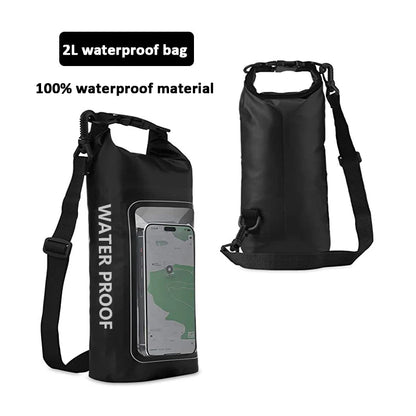 Waterproof PVC Dry Bag – 2L/5L Floating Storage with Phone Holder & Strap for Trekking, Boating, Rafting & Water Sports - Home Fads 
