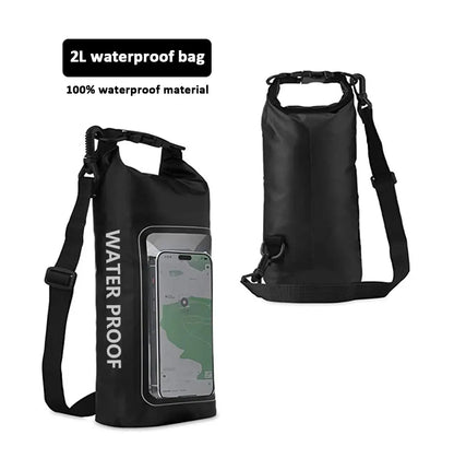 Waterproof PVC Dry Bag – 2L/5L Floating Storage with Phone Holder & Strap for Trekking, Boating, Rafting & Water Sports - Home Fads 