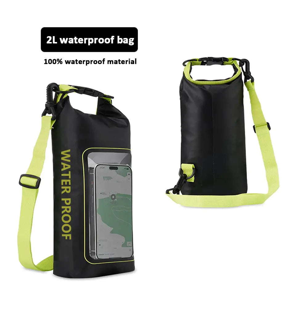 Waterproof PVC Dry Bag – 2L/5L Floating Storage with Phone Holder & Strap for Trekking, Boating, Rafting & Water Sports - Home Fads 