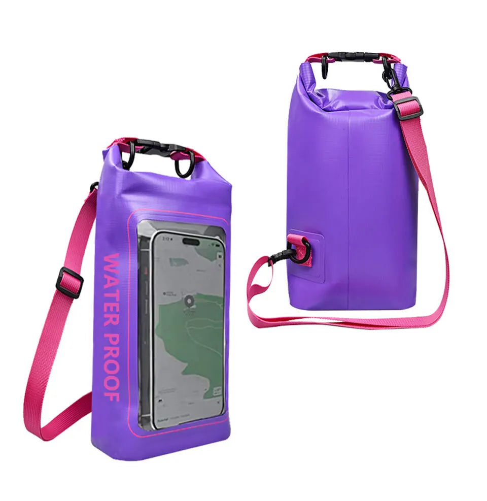 Waterproof PVC Dry Bag – 2L/5L Floating Storage with Phone Holder & Strap for Trekking, Boating, Rafting & Water Sports - Home Fads 