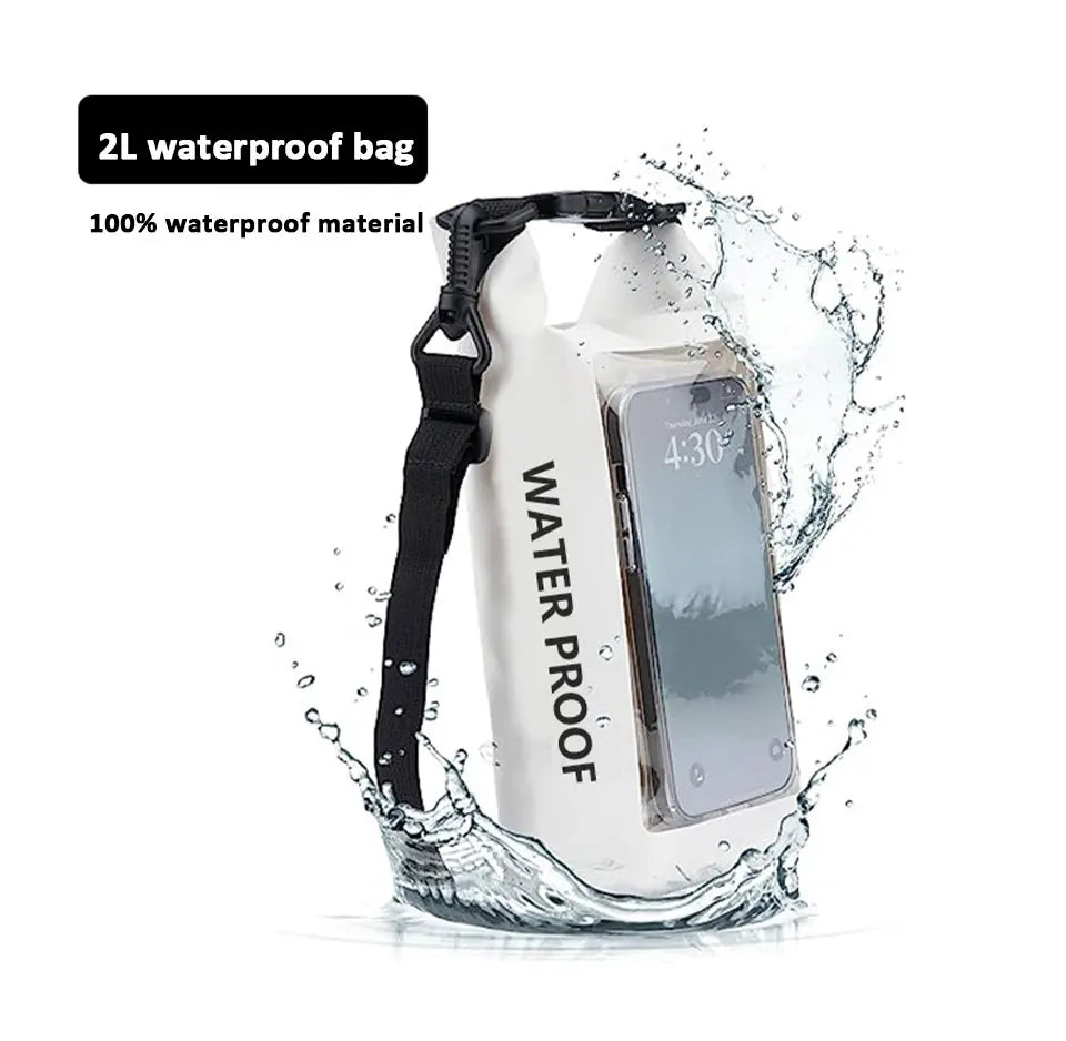 Waterproof PVC Dry Bag – 2L/5L Floating Storage with Phone Holder & Strap for Trekking, Boating, Rafting & Water Sports - Home Fads 